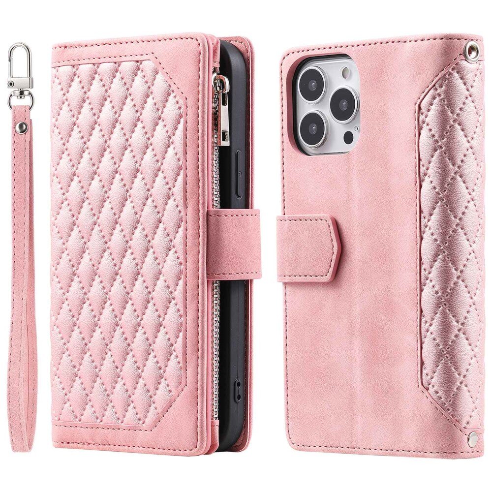 iPhone 14 Pro Wallet/Purse Quilted Pink