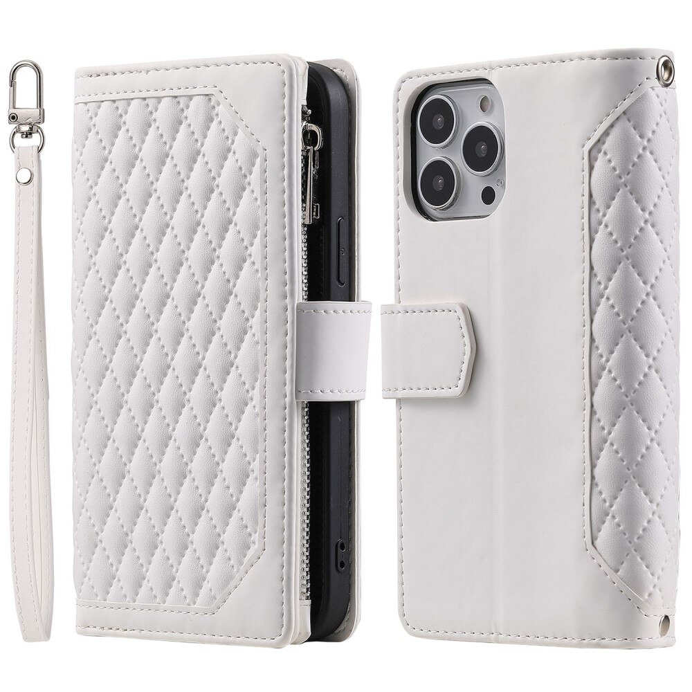 iPhone 14 Pro Wallet/Purse Quilted White