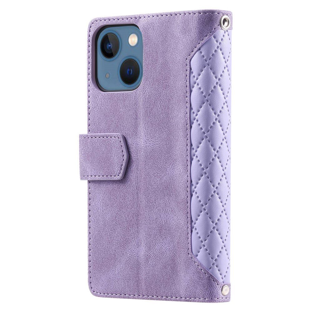 iPhone 13 Wallet/Purse Quilted Purple