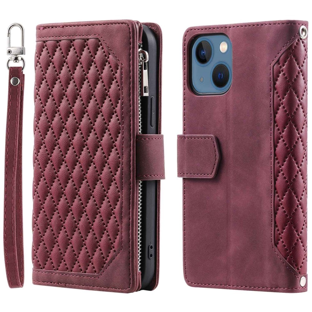 iPhone 13 Wallet/Purse Quilted Red