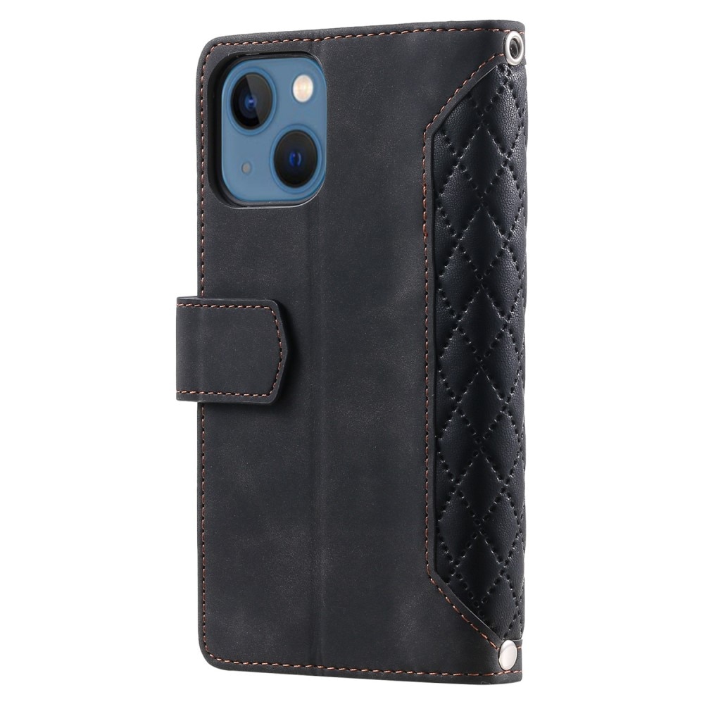 iPhone 13 Wallet/Purse Quilted Black