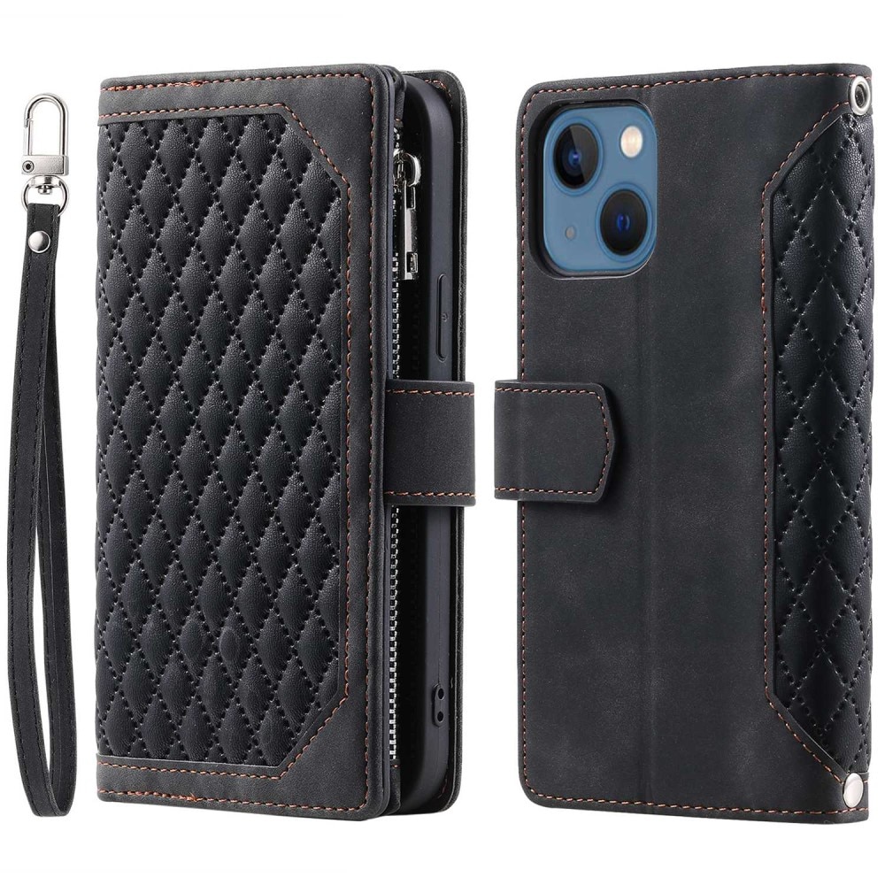 iPhone 13 Wallet/Purse Quilted Black