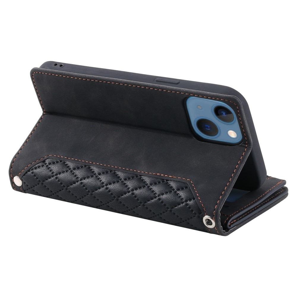 iPhone 13 Wallet/Purse Quilted Black