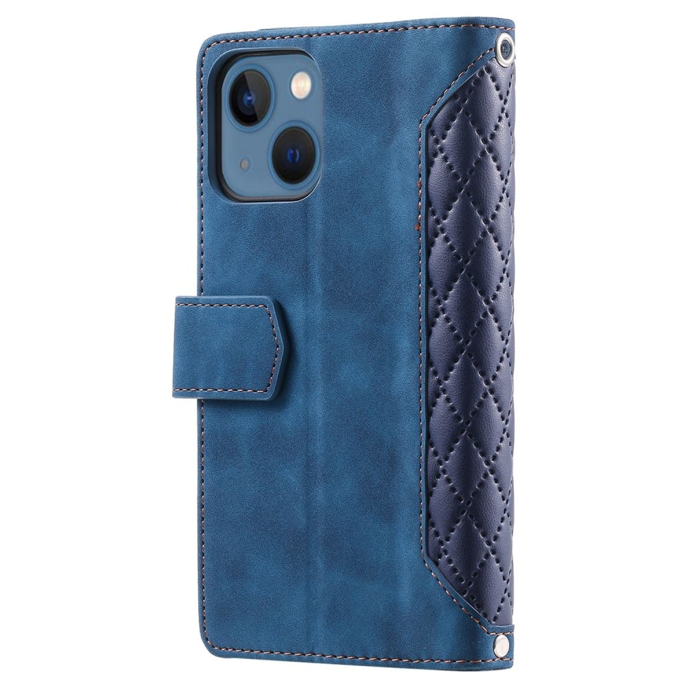 iPhone 14 Wallet/Purse Quilted Blue
