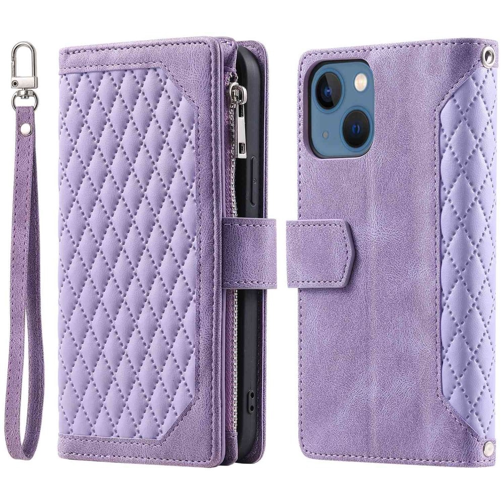 iPhone 14 Plus Wallet/Purse Quilted Purple