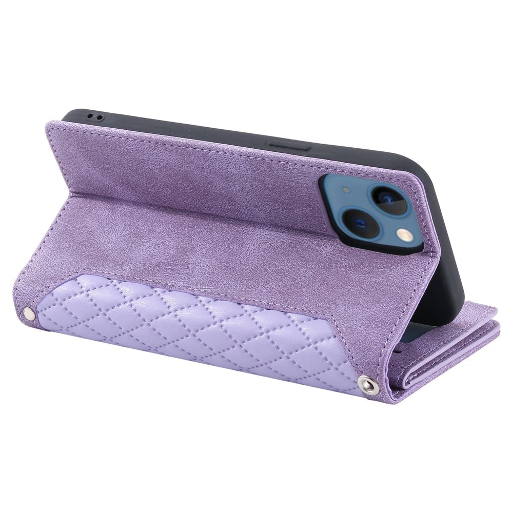 iPhone 14 Wallet/Purse Quilted Purple