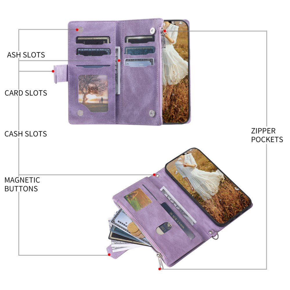 Apple iPhone 14 Plus Wallet/Purse Quilted Purple