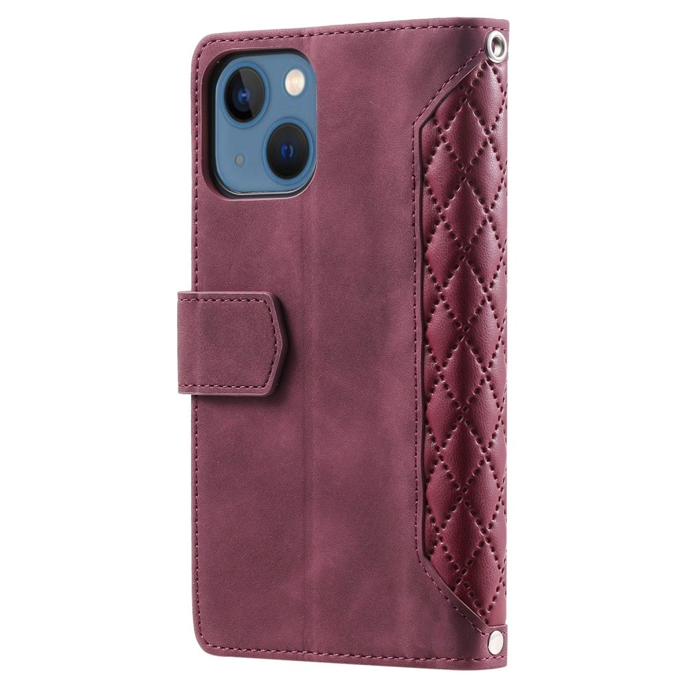 iPhone 14 Wallet/Purse Quilted Red
