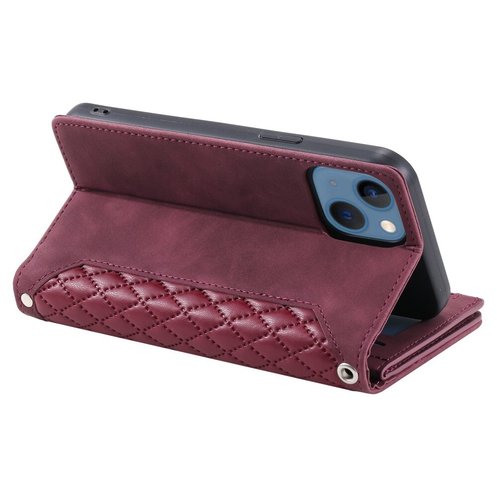 iPhone 14 Plus Wallet/Purse Quilted Red