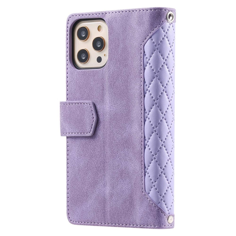 iPhone 12/12 Pro Wallet/Purse Quilted Purple