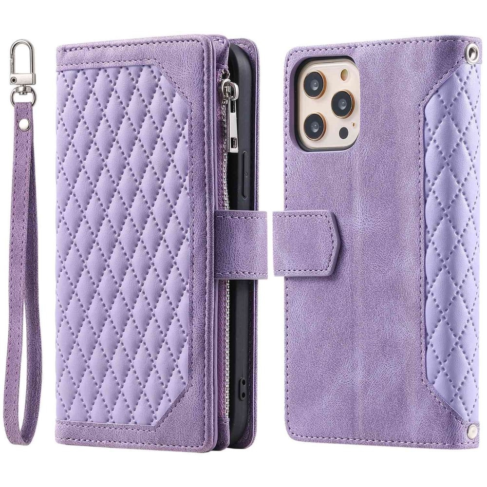 iPhone 12/12 Pro Wallet/Purse Quilted Purple