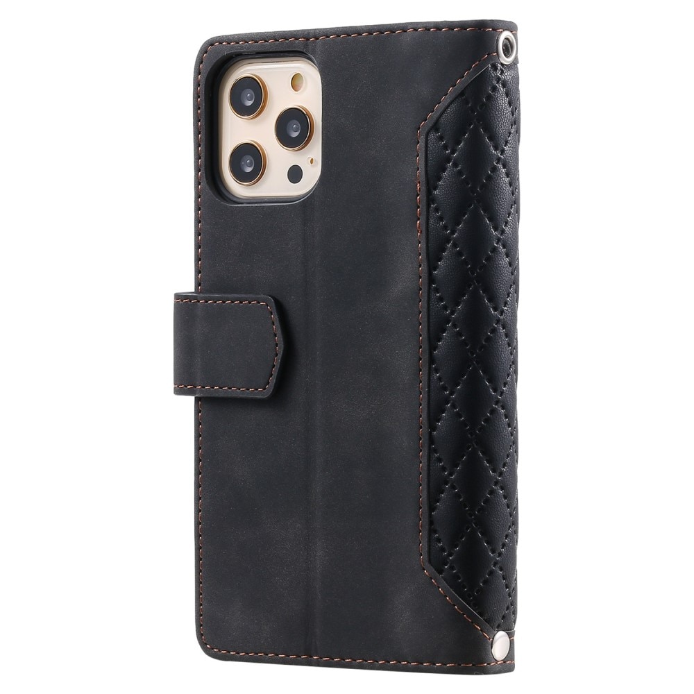 iPhone 12/12 Pro Wallet/Purse Quilted Black