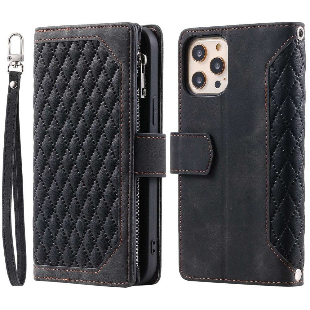 iPhone 12/12 Pro Wallet/Purse Quilted Black