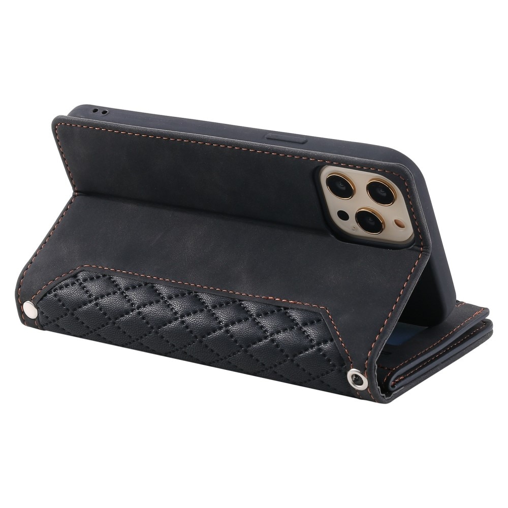 iPhone 12/12 Pro Wallet/Purse Quilted Black