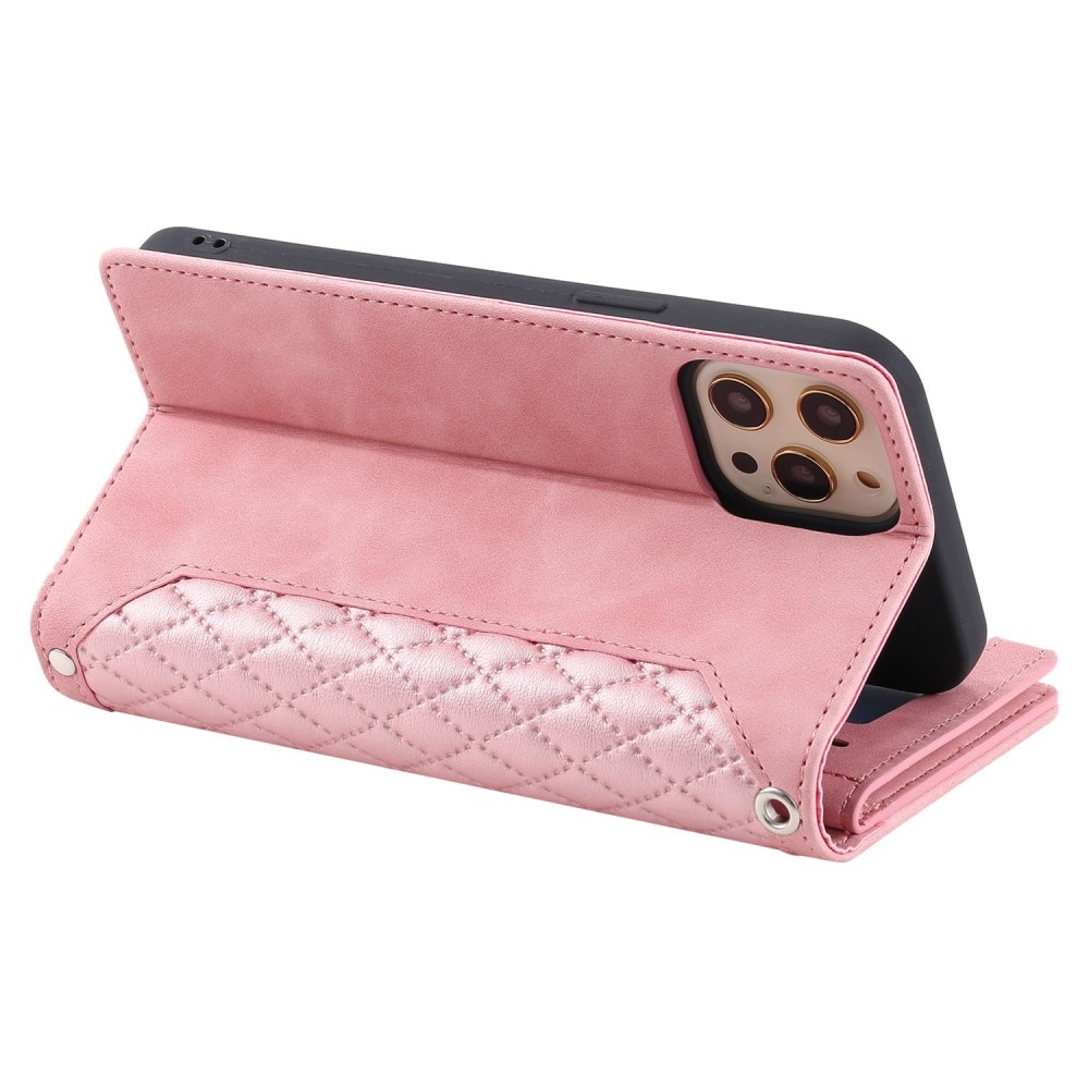 iPhone 12/12 Pro Wallet/Purse Quilted Pink
