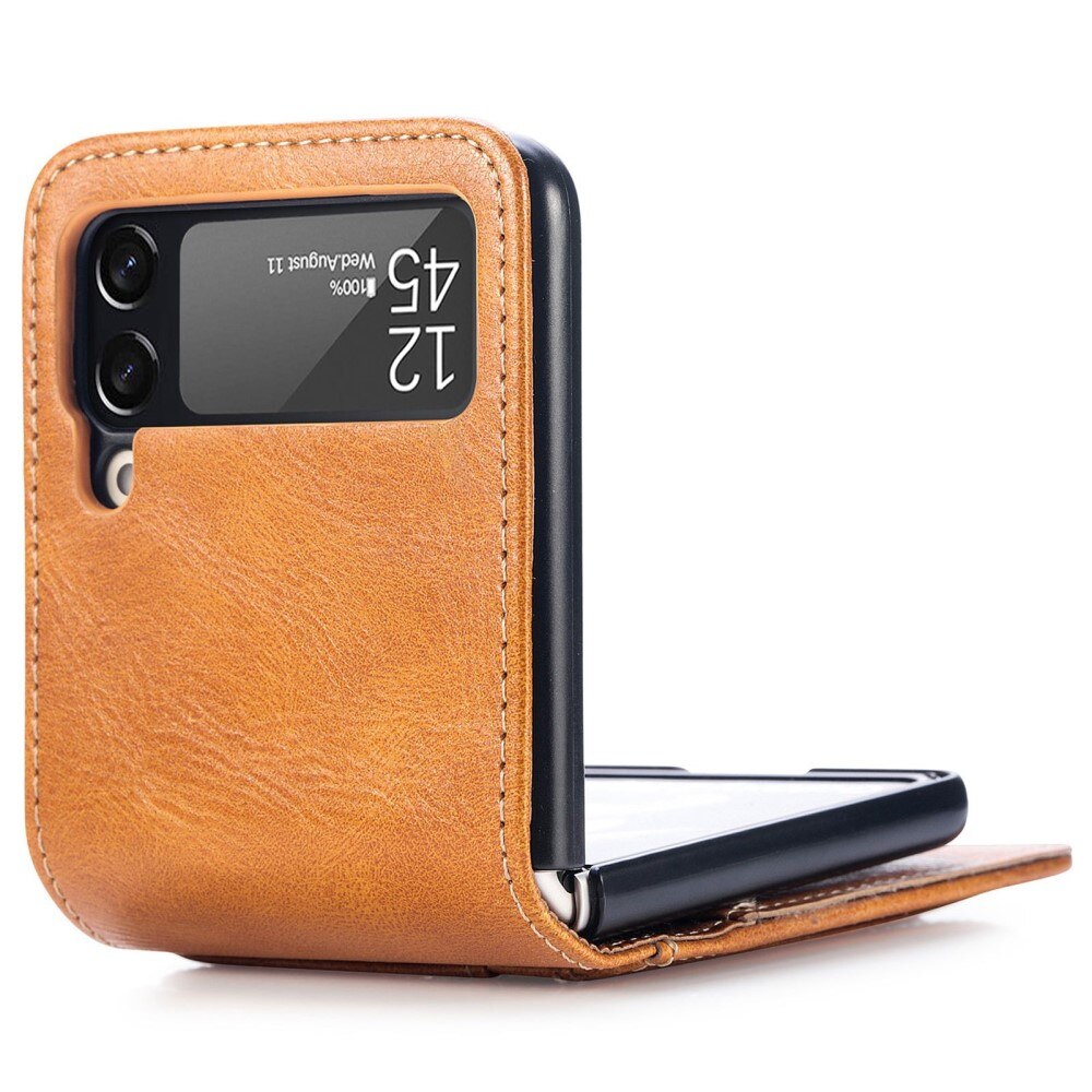 Samsung Galaxy Z Flip 4 Wallet Book Cover Brown