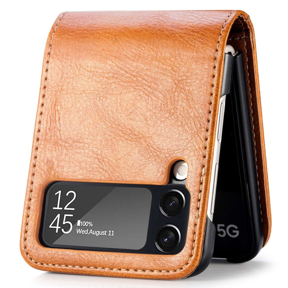 Samsung Galaxy Z Flip 4 Wallet Book Cover Brown