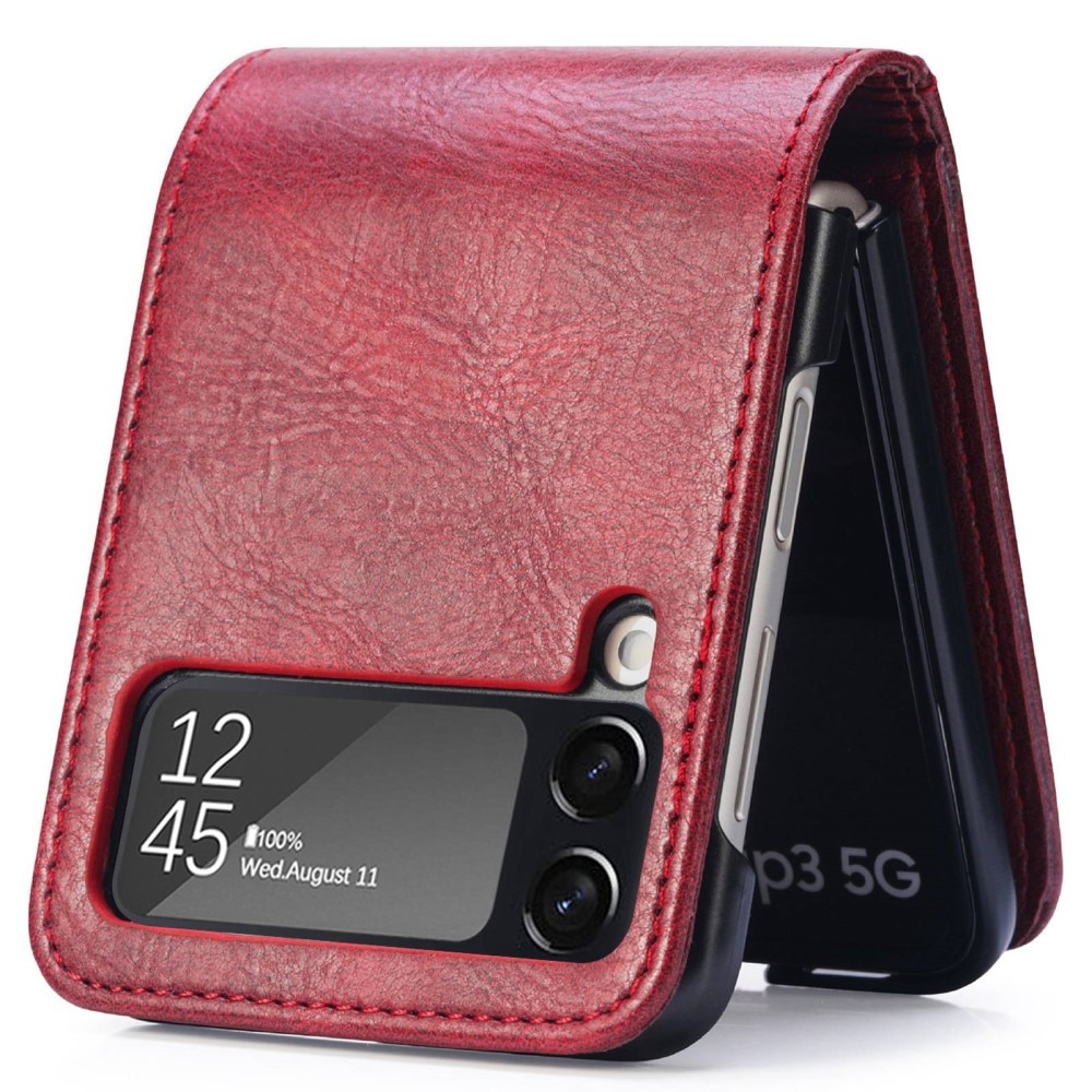 Samsung Galaxy Z Flip 4 Wallet Book Cover Red
