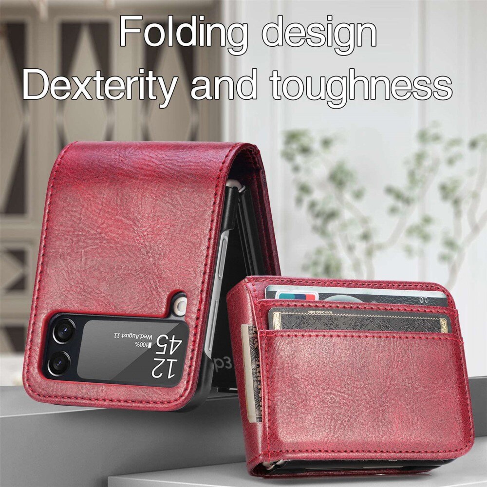 Samsung Galaxy Z Flip 4 Wallet Book Cover Red