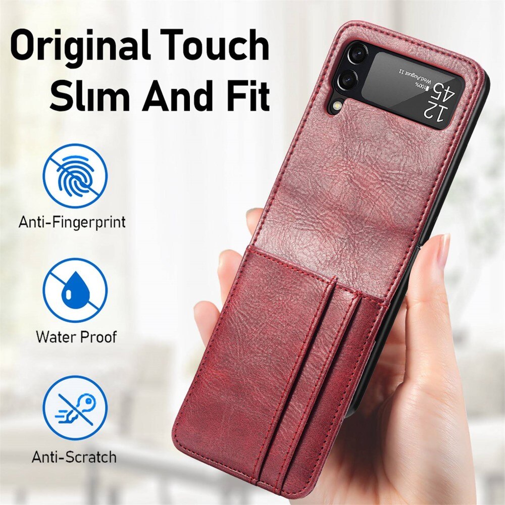 Samsung Galaxy Z Flip 4 Wallet Book Cover Red