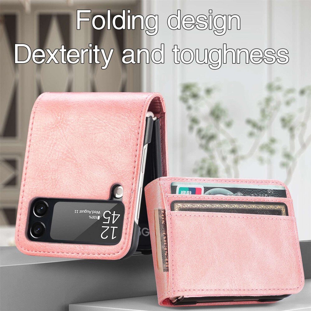 Samsung Galaxy Z Flip 4 Wallet Book Cover Pink