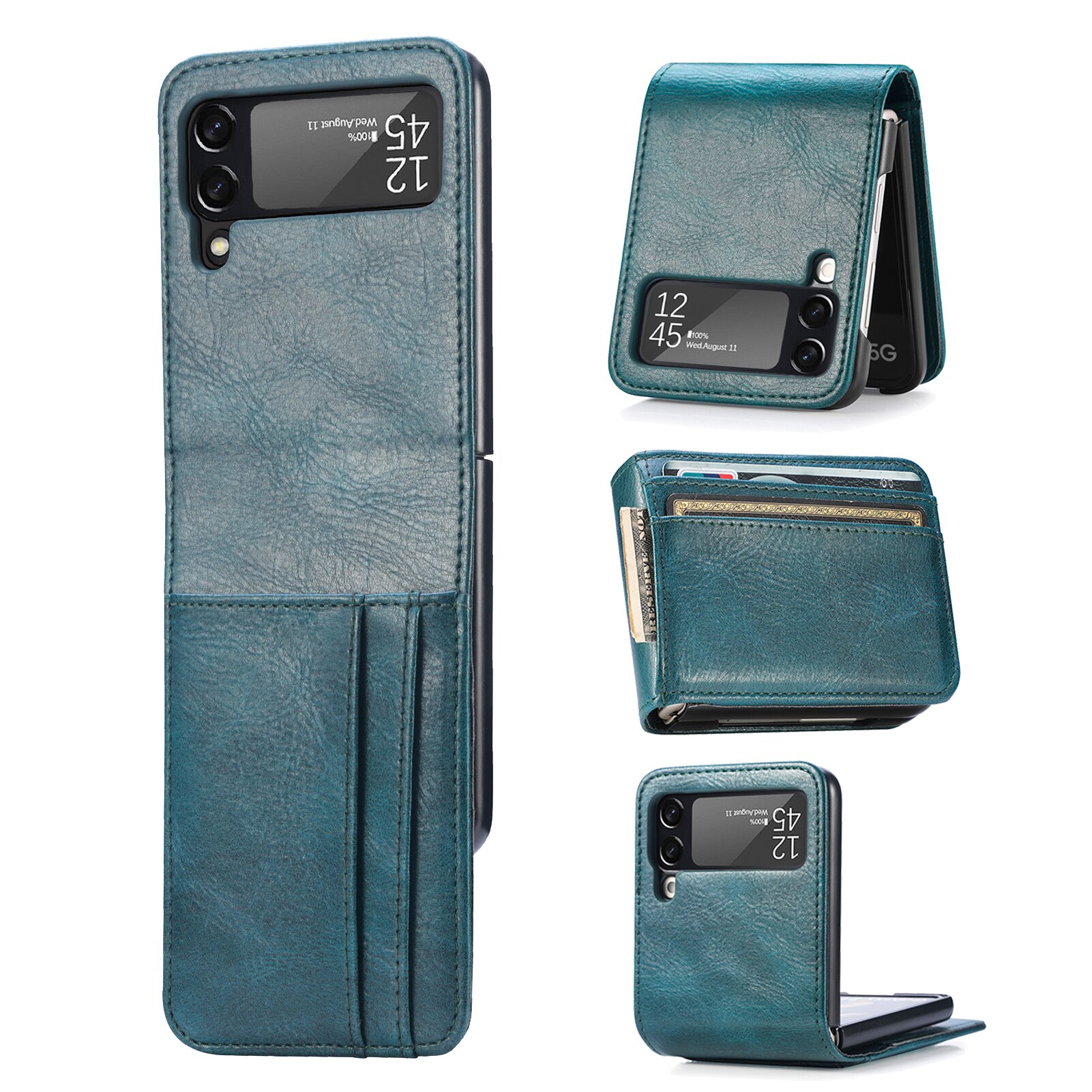 Samsung Galaxy Z Flip 4 Wallet Book Cover Green