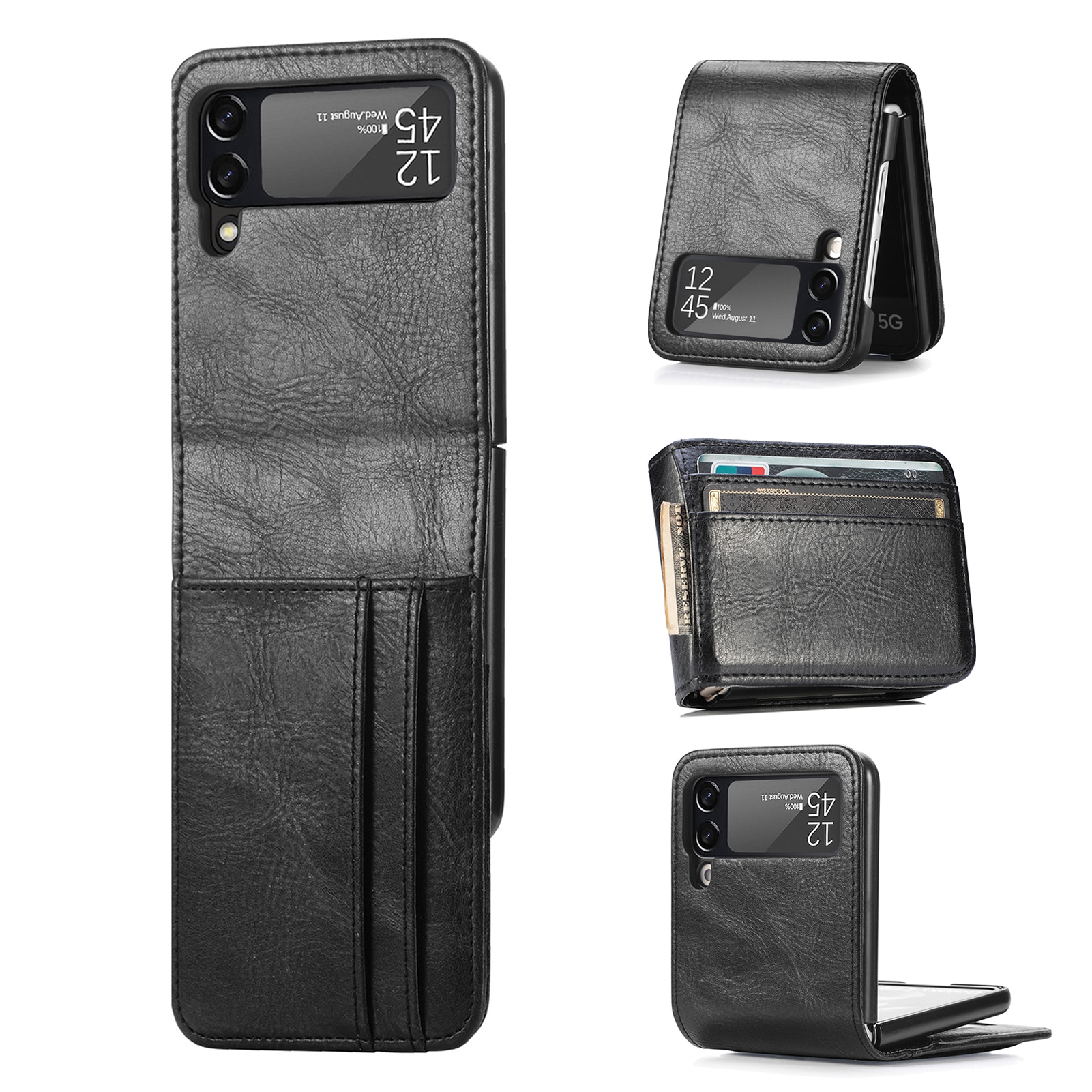 Samsung Galaxy Z Flip 4 Wallet Book Cover Black