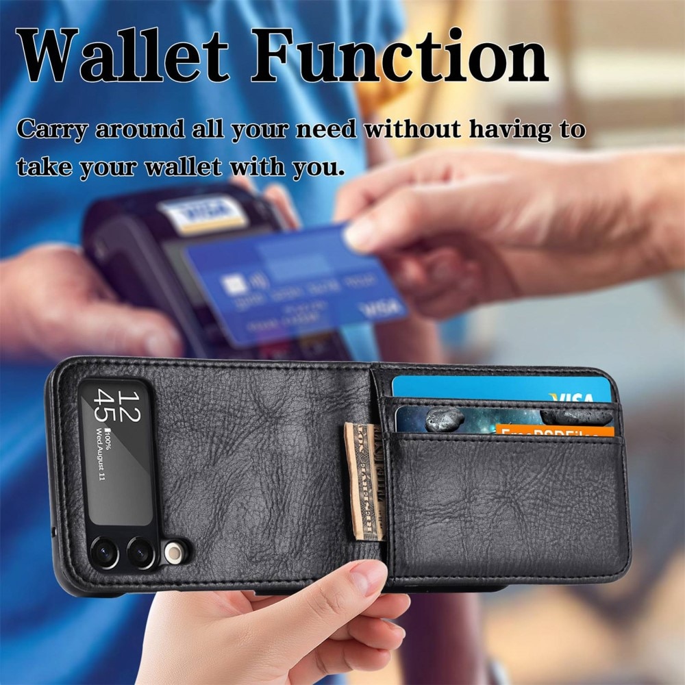 Samsung Galaxy Z Flip 4 Wallet Book Cover Black