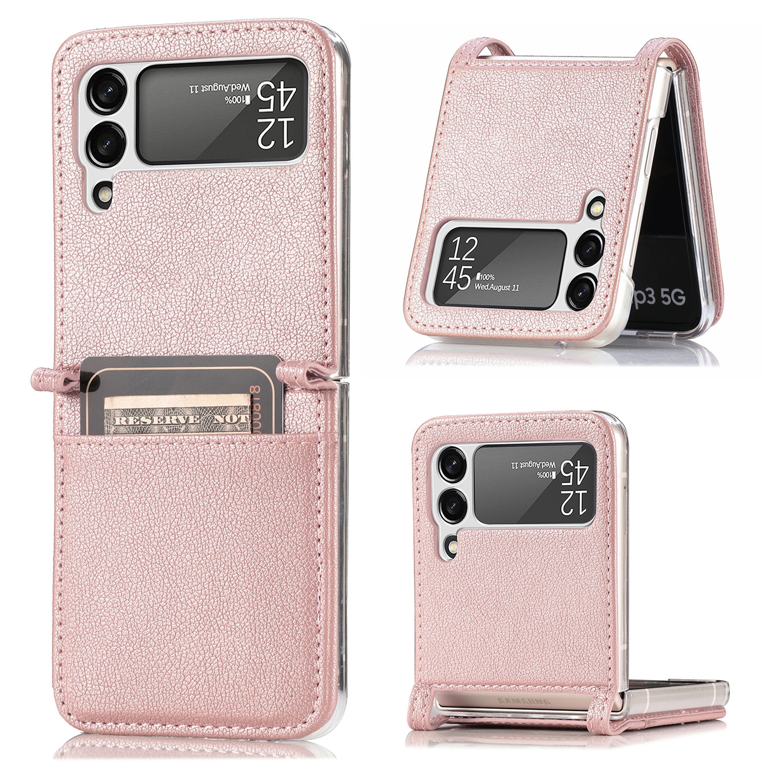 Samsung Galaxy Z Flip 4 Slim Card Wallet Pink