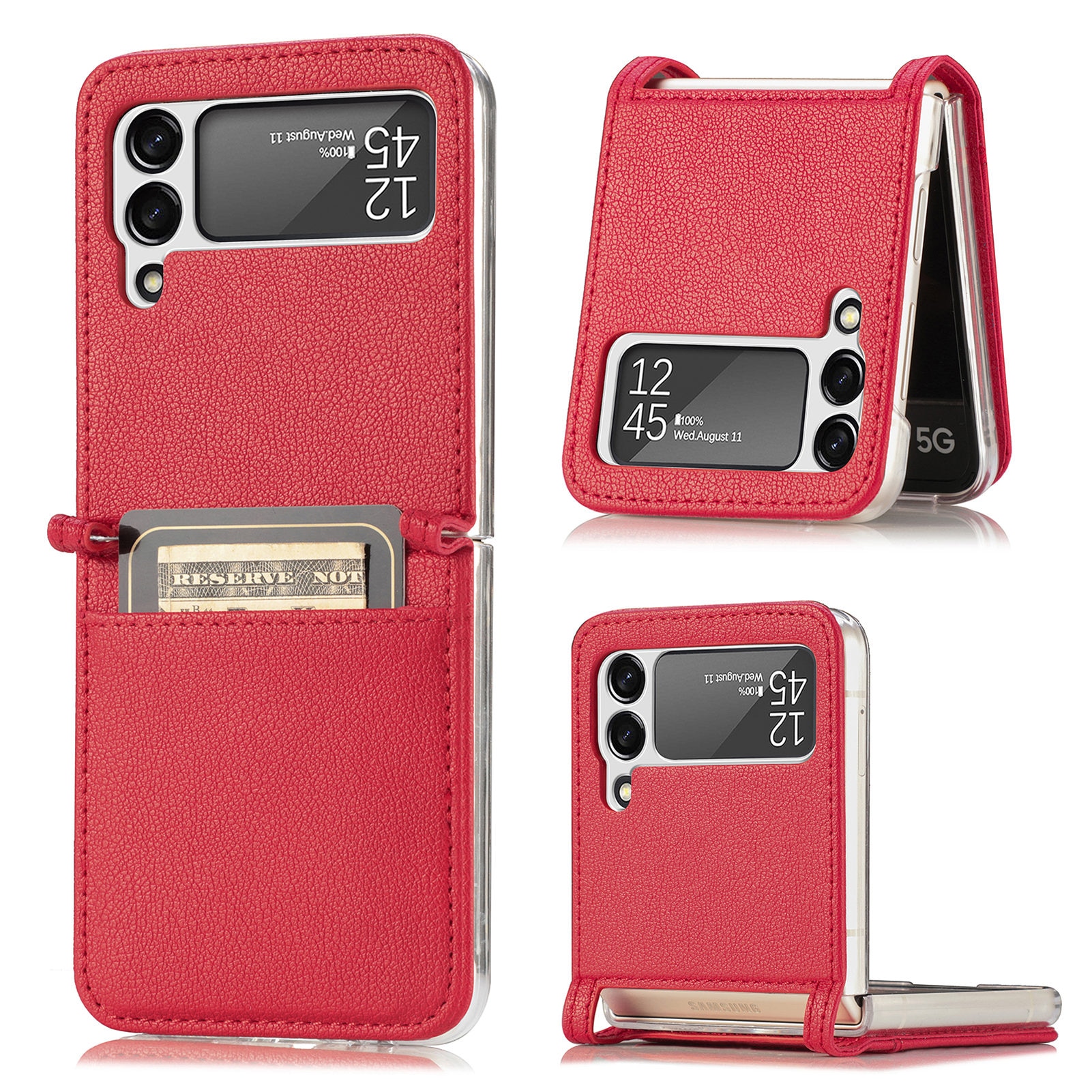 Samsung Galaxy Z Flip 4 Slim Card Wallet Red