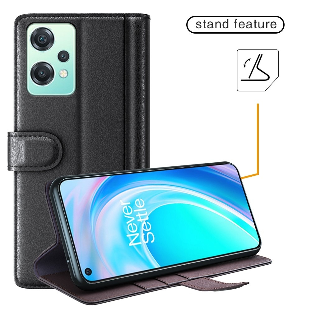 OnePlus Nord CE 2 Lite 5G Genuine Leather Wallet Case Black