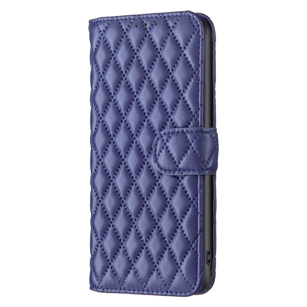 iPhone 12/12 Pro Wallet Case Quilted Blue