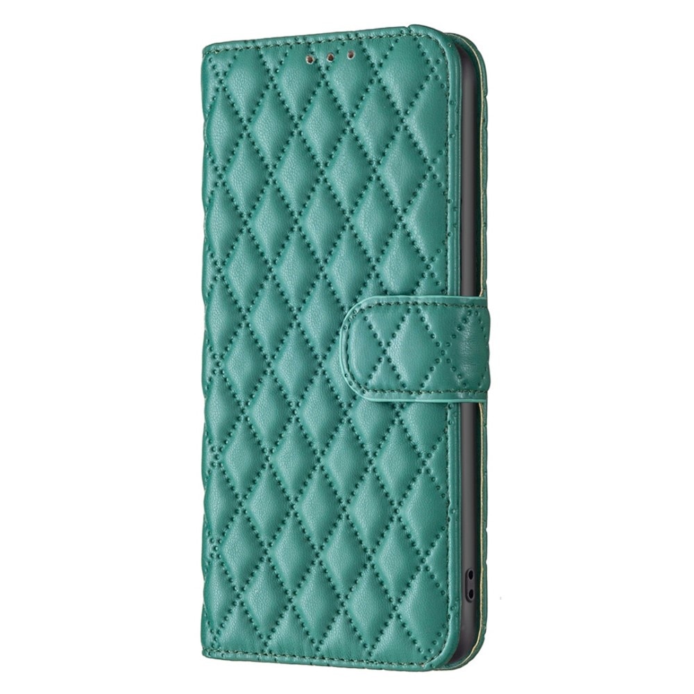 iPhone 12/12 Pro Wallet Case Quilted Green