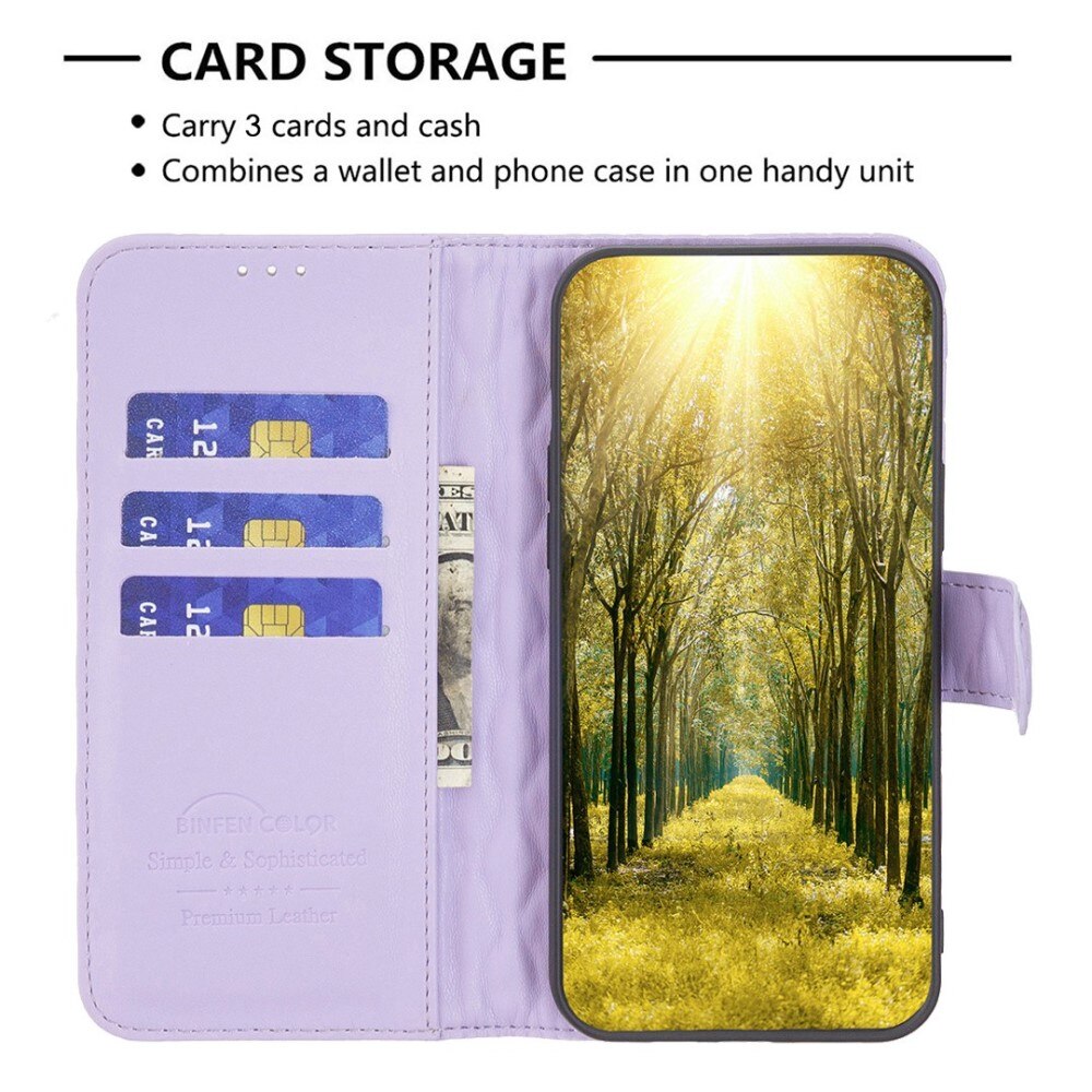 iPhone 12/12 Pro Wallet Case Quilted Purple