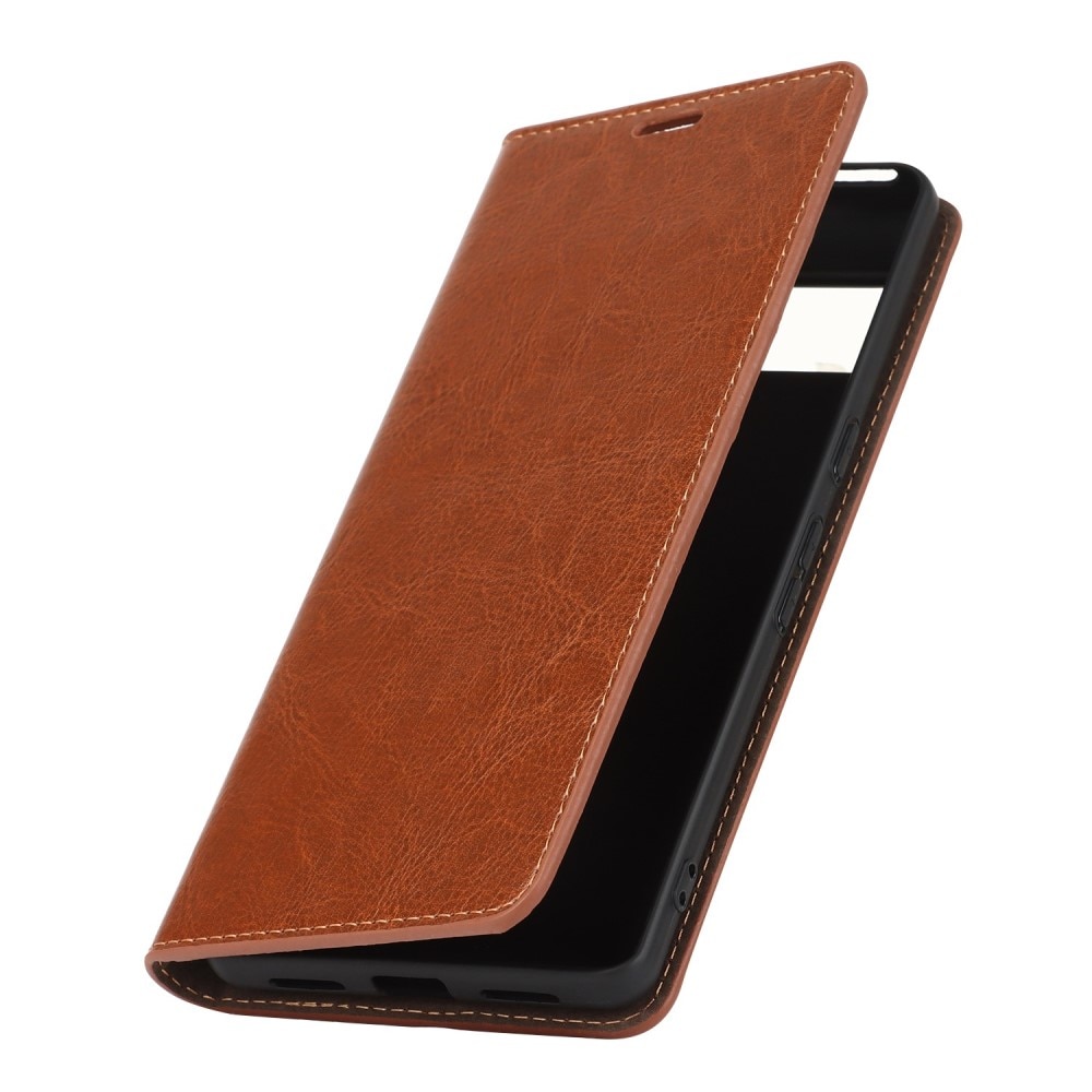 Google Pixel 7 Pro Genuine Leather Wallet Case Brown