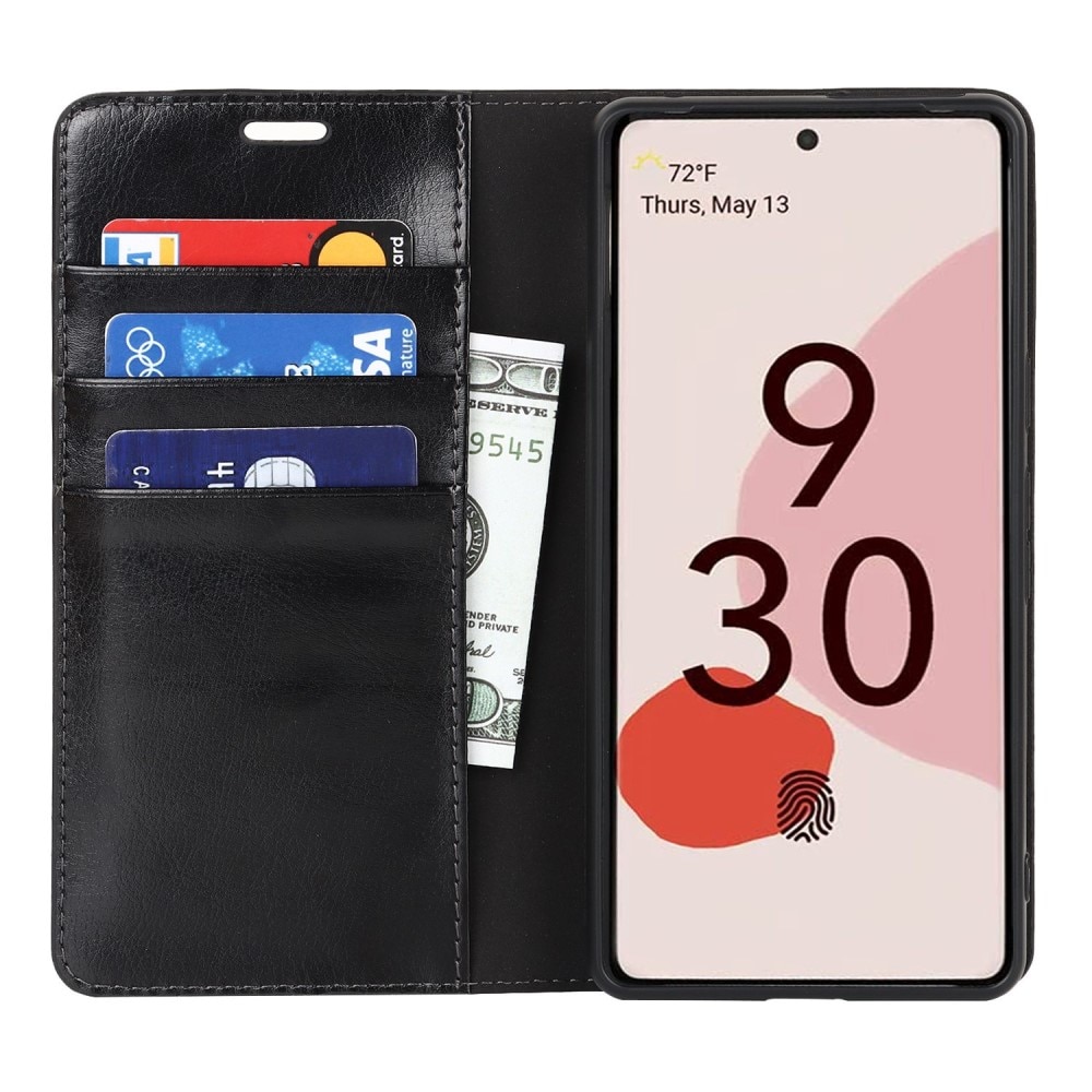 Google Pixel 7 Genuine Leather Wallet Case Black