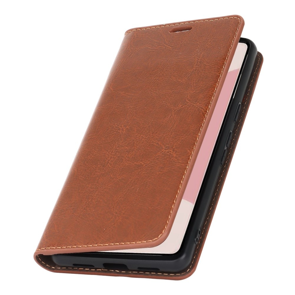 Google Pixel 7 Genuine Leather Wallet Case Brown