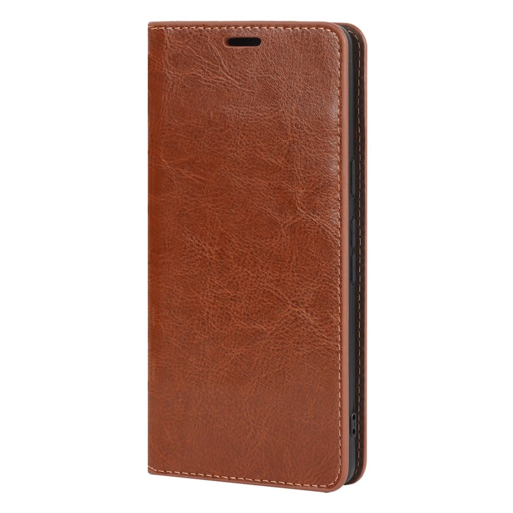 Google Pixel 7 Genuine Leather Wallet Case Brown