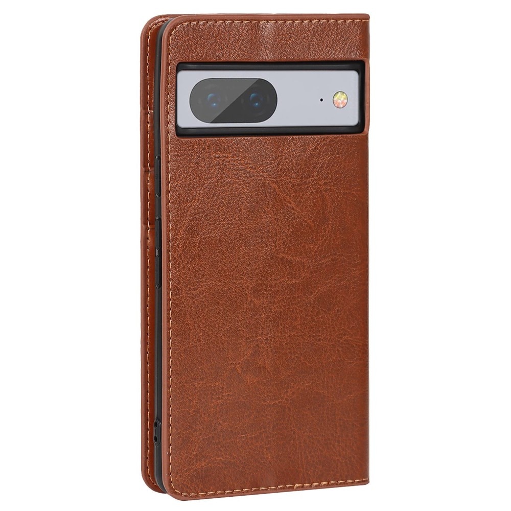 Google Pixel 7 Genuine Leather Wallet Case Brown