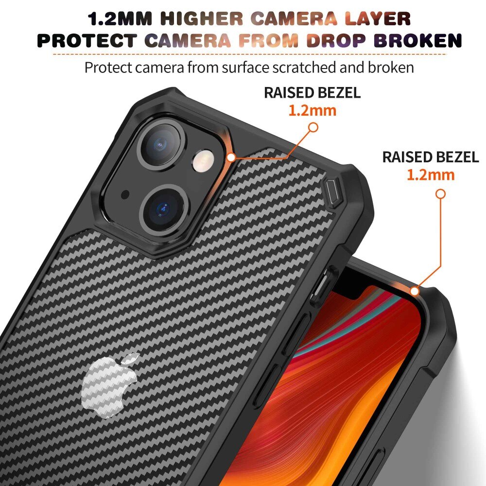 Hybrid Cover iPhone 14 Carbon Fiber