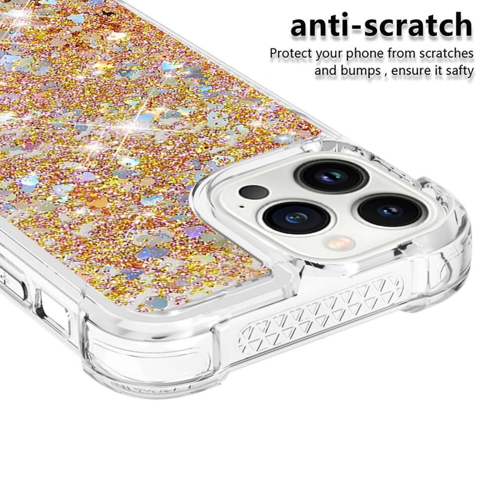 iPhone 14 Pro Glitter Powder TPU Case Gold