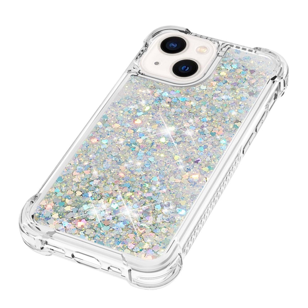 iPhone 14 Plus Glitter Powder TPU Case Silver