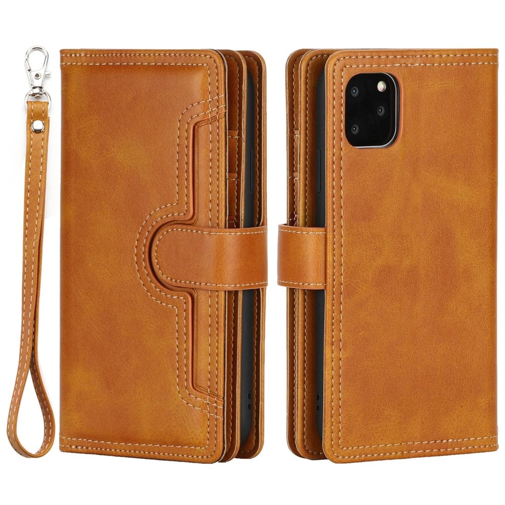 iPhone 14 Multi-slot Leather Cover Brown