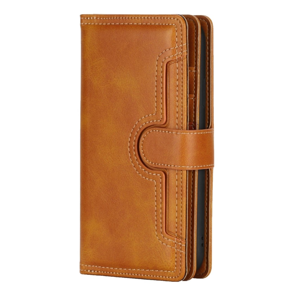 iPhone 14 Multi-slot Leather Cover Brown