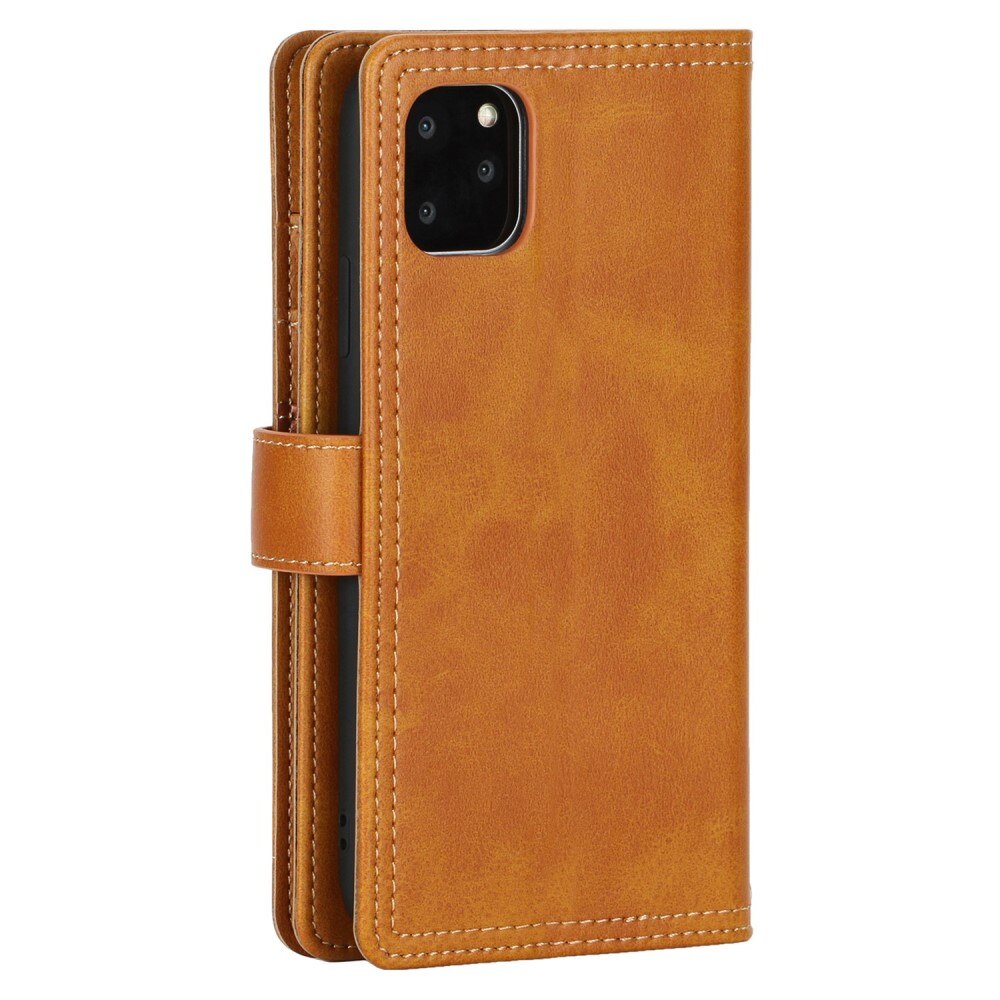 iPhone 14 Multi-slot Leather Cover Brown