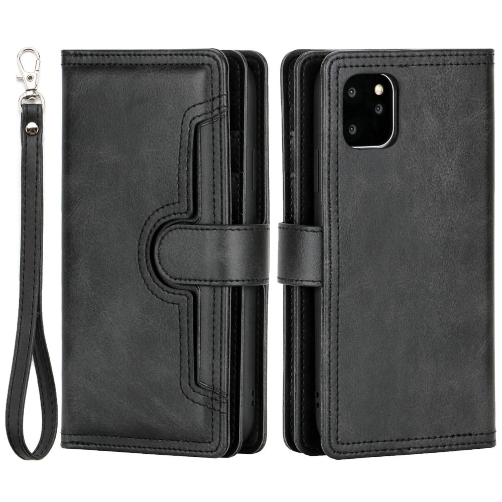 iPhone 14 Multi-slot Leather Cover Black