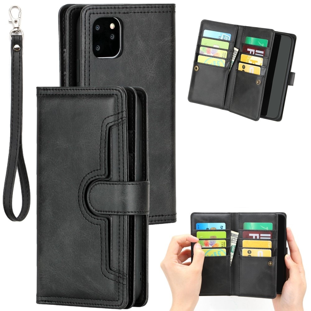 iPhone 14 Multi-slot Leather Cover Black