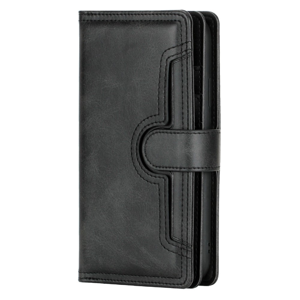 iPhone 14 Multi-slot Leather Cover Black