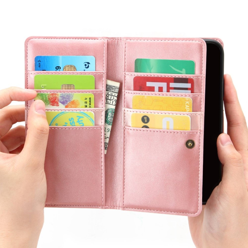 iPhone 14 Multi-slot Leather Cover Pink