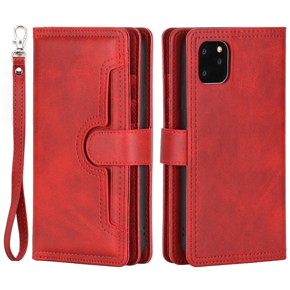 iPhone 14 Multi-slot Leather Cover Red